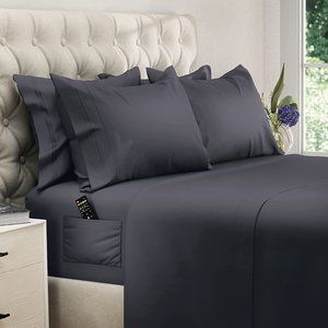 Dreamcare gray 6 piece sheet set New in bag 1 flat sheet 1 fitted sheet 4 pillow